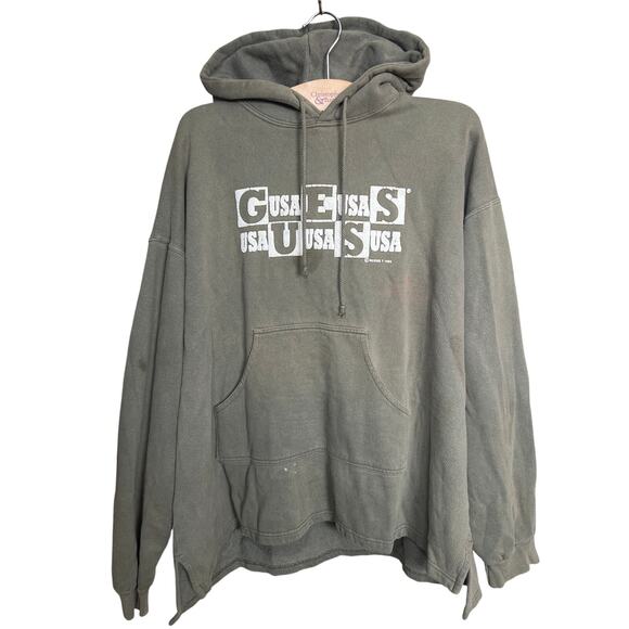 Vintage Guess Jeans USA Green 100% Cotton Size Large By Georges Marciano Hoodie - Picture 1 of 10